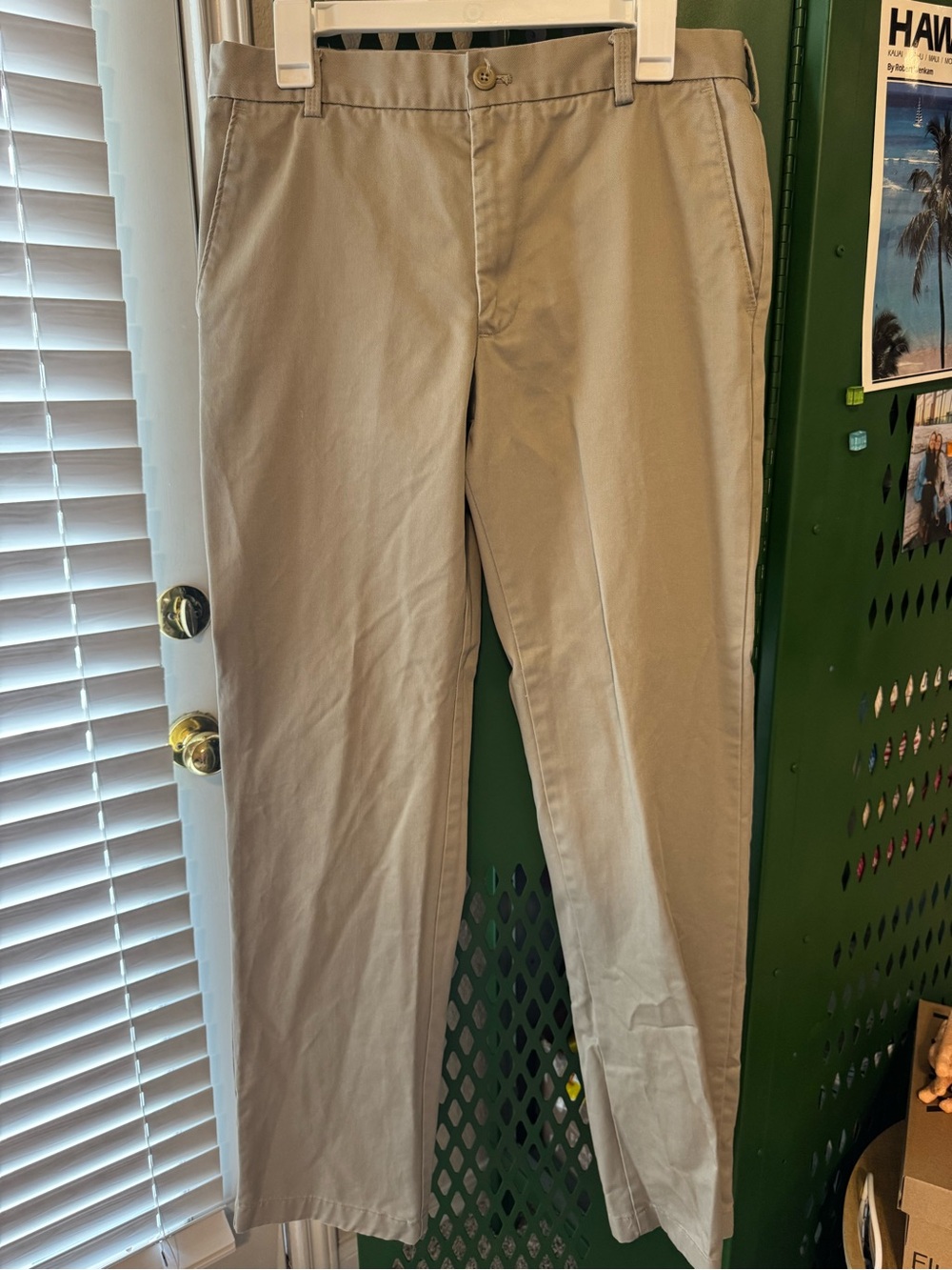 IZOD Men’s 32x34 Khaki Slim Fit Dress Pants (100% Cotton)